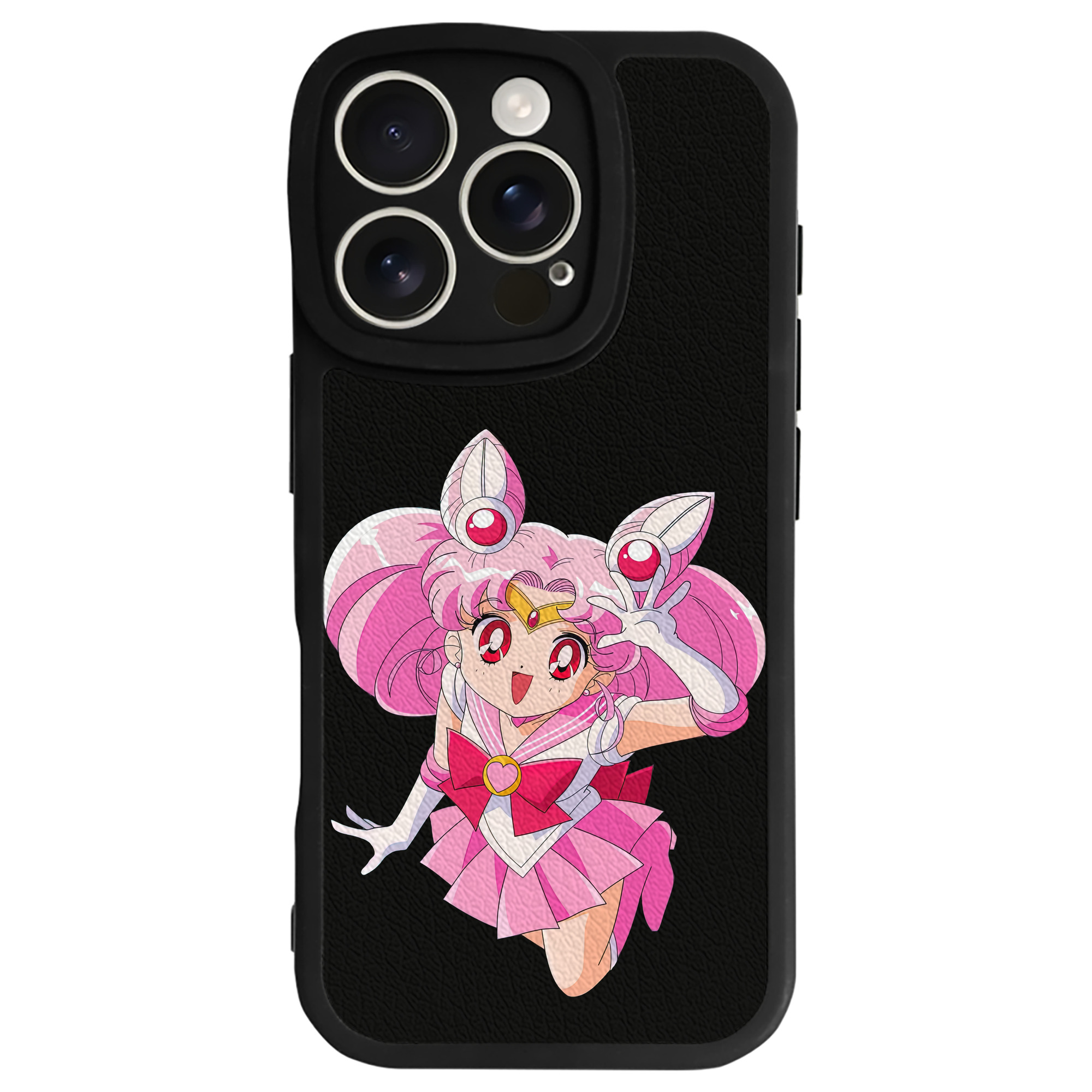 （画像用） 美少女戦士セーラームーン ちびうさ Sailor Moon Chibiusa Tsukino Usagi Small Lady Serenity 【iPhone 16シリーズ対応】シリコンスマホケース（レザー調） 材質：シリコン